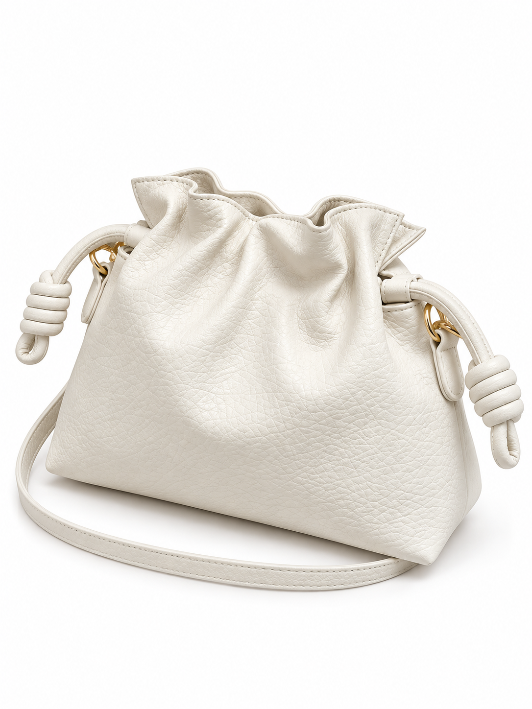 Bolso de mano para mujer con cordón ajustable y asa anudada