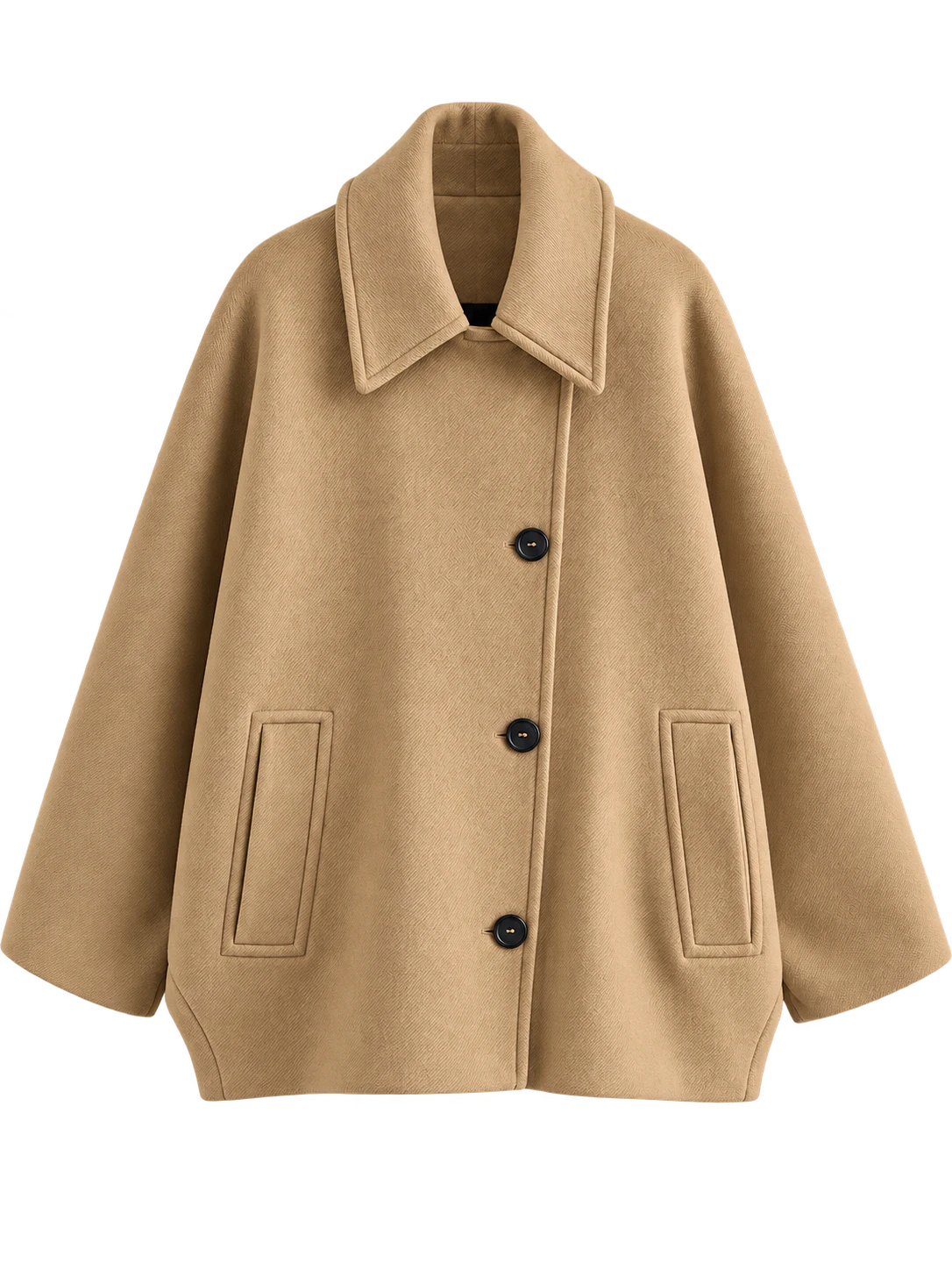 Women's short coat with wide collar freigestellt