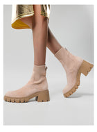 Damen Chelsea-Boots mit Profilsohle und elastischem Einsatz