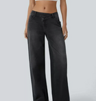 Damen High-Waist-Jeans mit geradem Bein