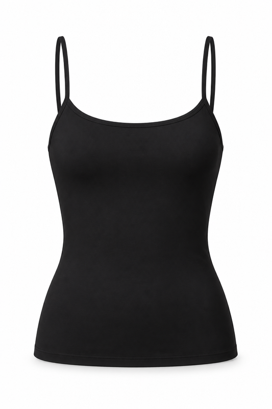 Damen Sport-Top mit Spaghettiträgern – Produkt auf weißem Hintergrund