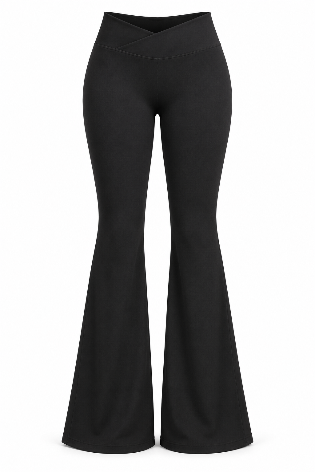FLARE Crossover-Leggings in Schwarz – Freigestellte Produktansicht