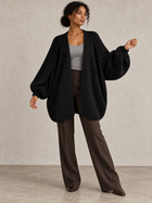Langer offener Damen Strickcardigan mit Ballonärmeln