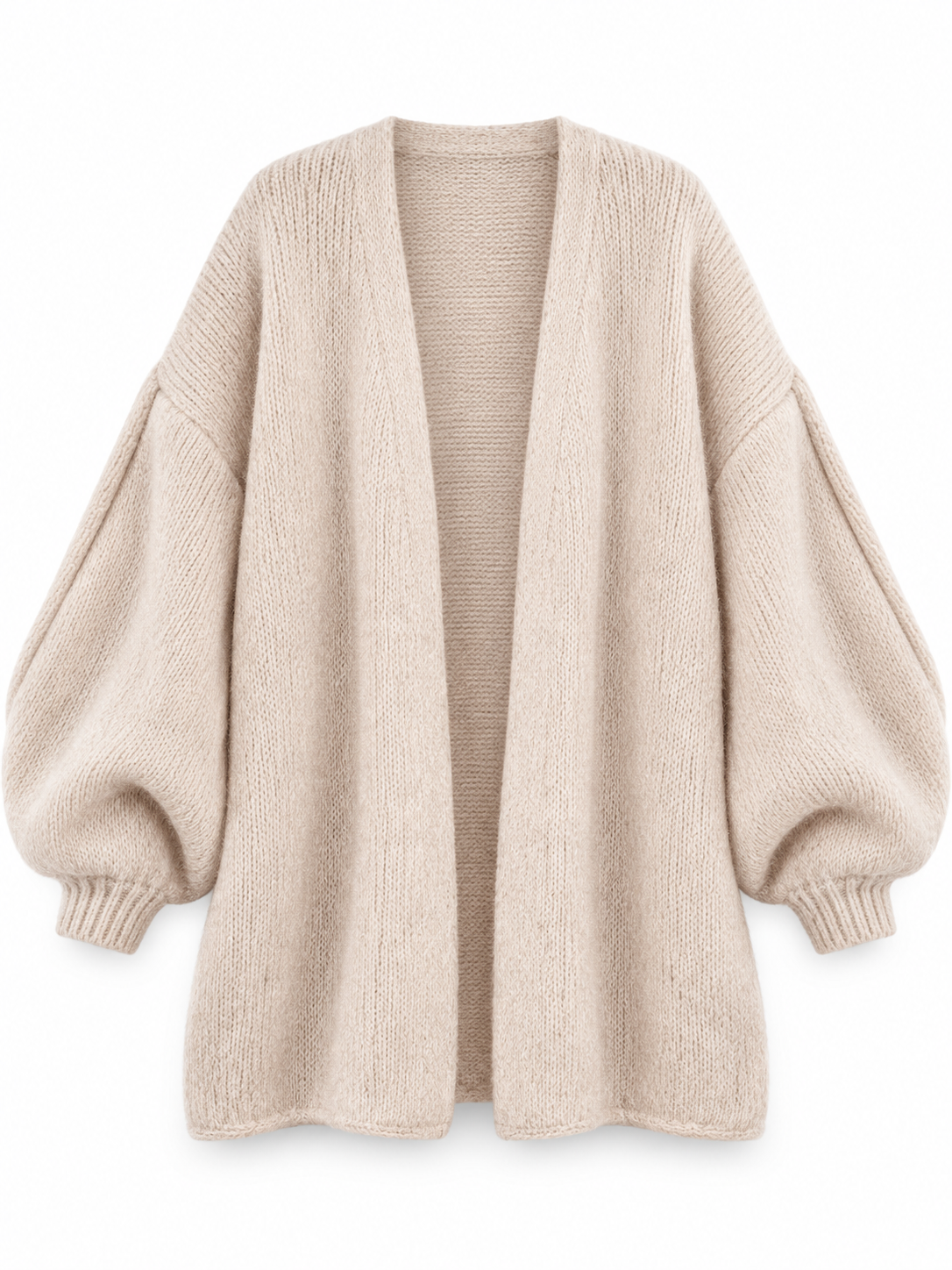 Offener Damen Oversize-Cardigan mit Ballonärmeln