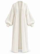 Langer offener Damen Flauschcardigan