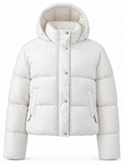 Kurze Damen Steppjacke mit Kapuze und hohem Kragen