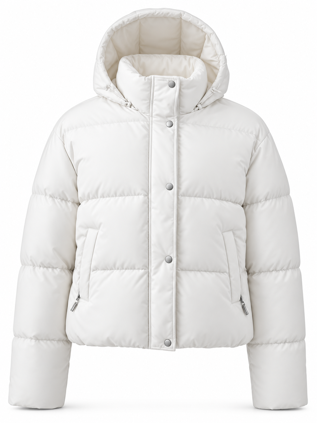 CLOUD Steppjacke mit Kapuze in Weiß – Produktansicht